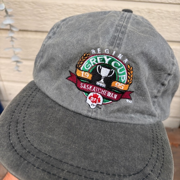 vintage GREY CUP CFL Regina 1995 Saskatchewan Dad hat strapback adjustable grey - Picture 1 of 5